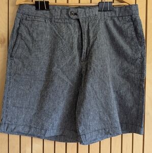 Banana Republic Men's Linen Blend Short Blue Pinstripe 36